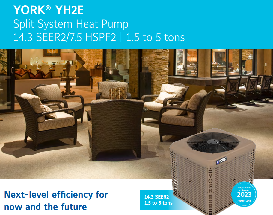 York YH2E Heat Pump A/C Next Level Energy Efficiency 